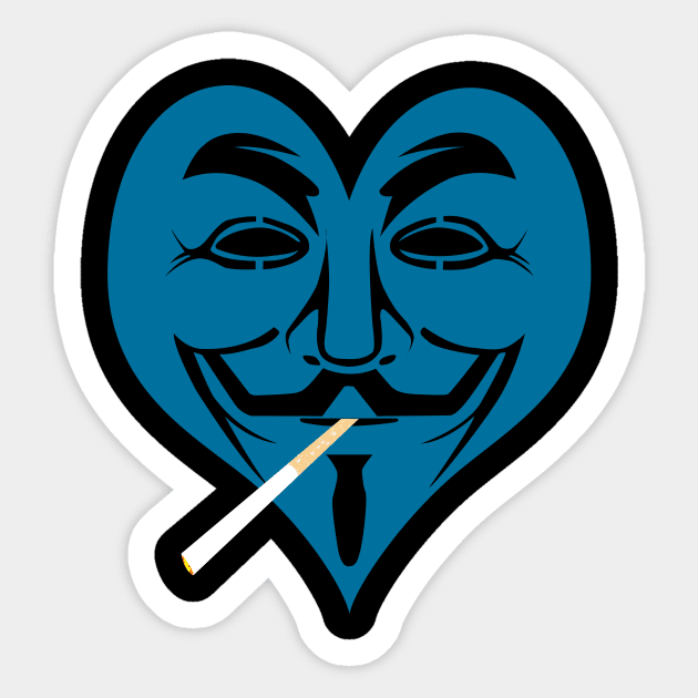 Smoking heart hacker Sticker by limerockk